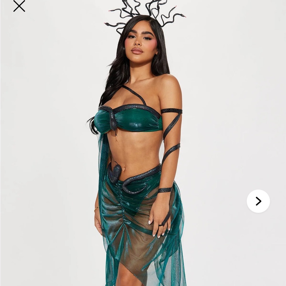 Leg Avenue Stone Cold Goddess 4 Piece Costume Set - Green